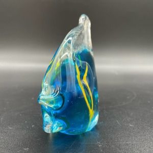 Art Glass Fish Paperweight Murano Style Tropical Fish Glass Figurine